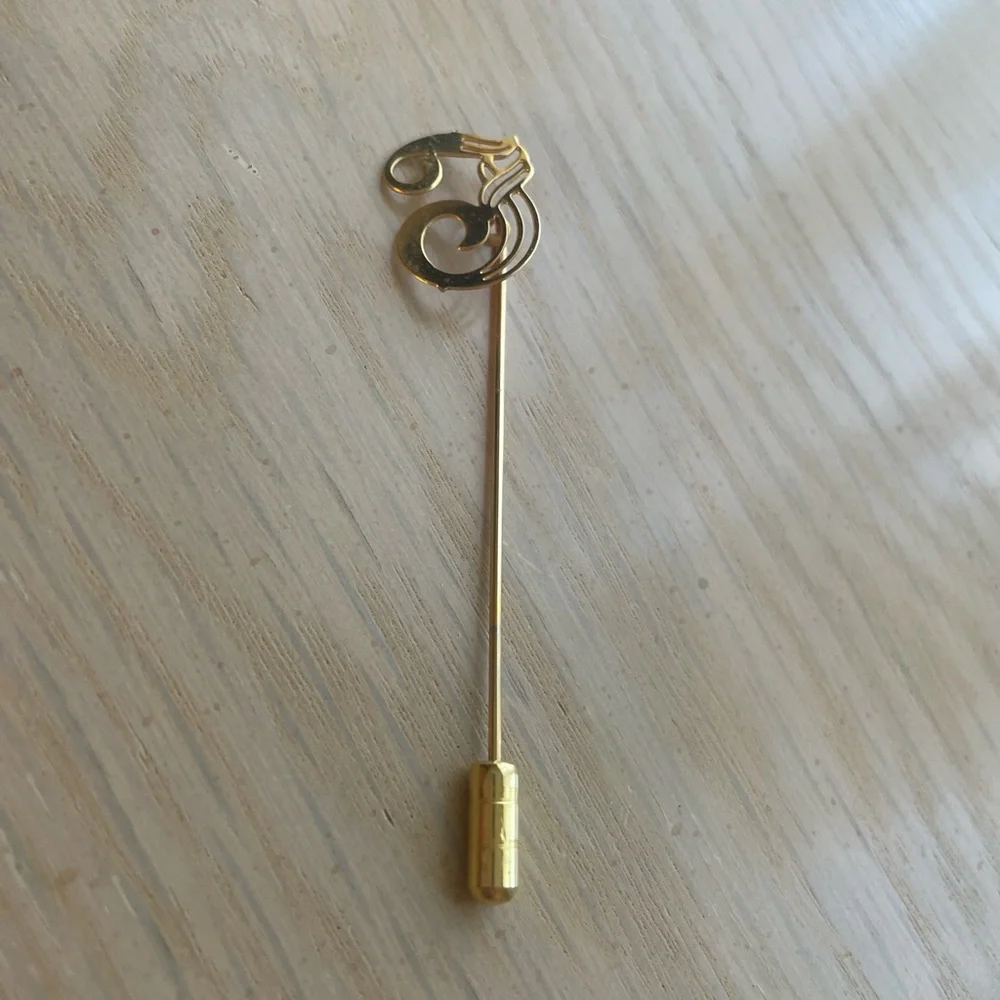 3 Vintage T Pins Initial Jewelry Gold Tone